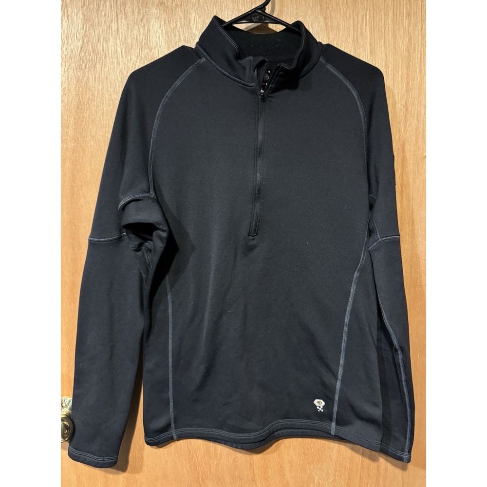 Mountain Hardwear Activewear Large Poly Black Fleece Lined 1/4 Zip (J)